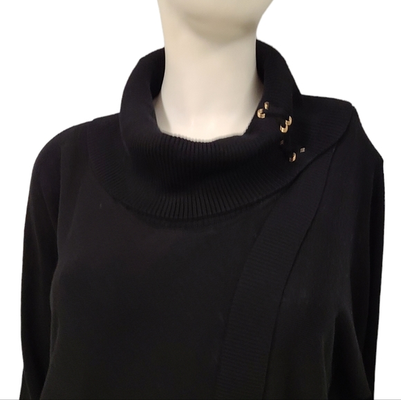 JM Collection Black Turleneck Sweater size Med - Picture 3 of 7